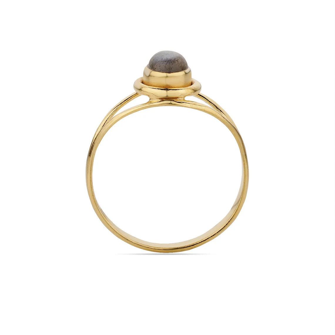 Oval Labradorite Gold Ring