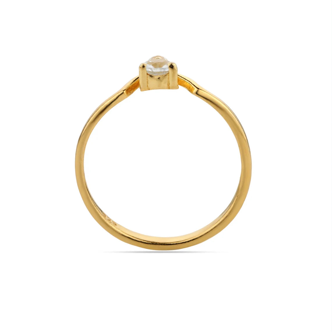 Delicate Blue Topaz Gold Ring, Blue Topaz Ring, Stacking Ring, Round Blue Topaz Gemstone Ring - Minimalist