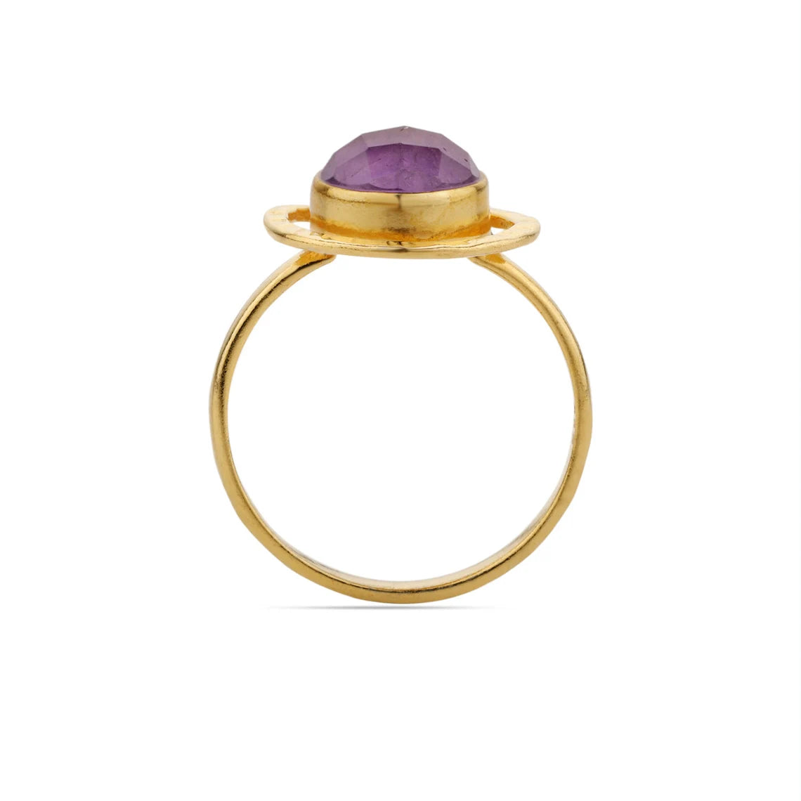 Natural Purple Amethyst Ring - Amethyst Gold Ring - 925 Sterling Silver Amethyst Ring, Ring for Women, Stacking Ring, Minimalist Ring