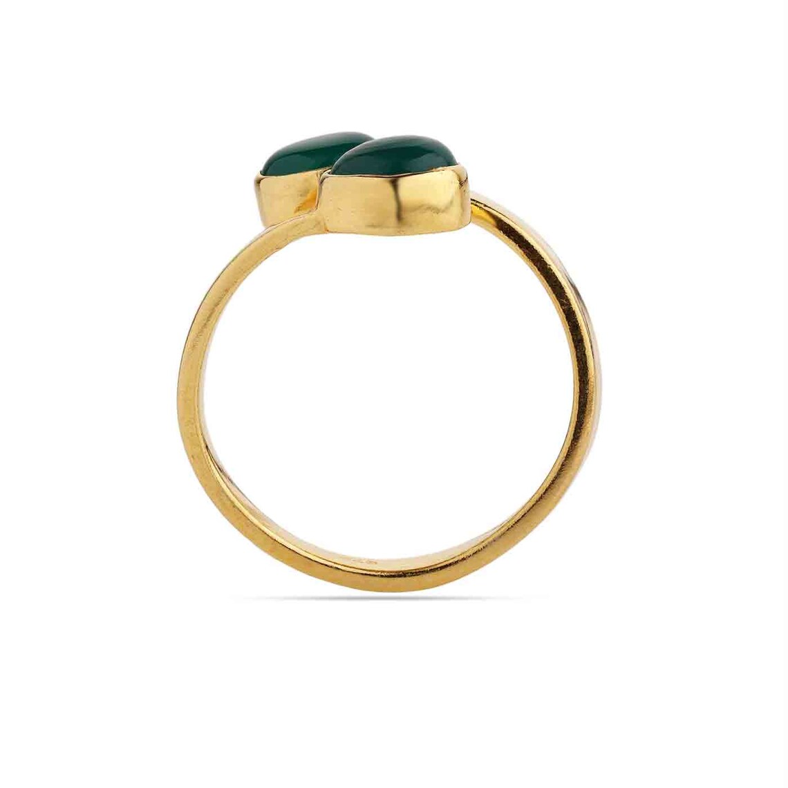 Green Onyx Ring Gold, Solitaire Stone Ring, Green Stone Ring, Stackable Ring, Oval Stone Ring, Sterling Silver Gold Ring, Gift For Her,