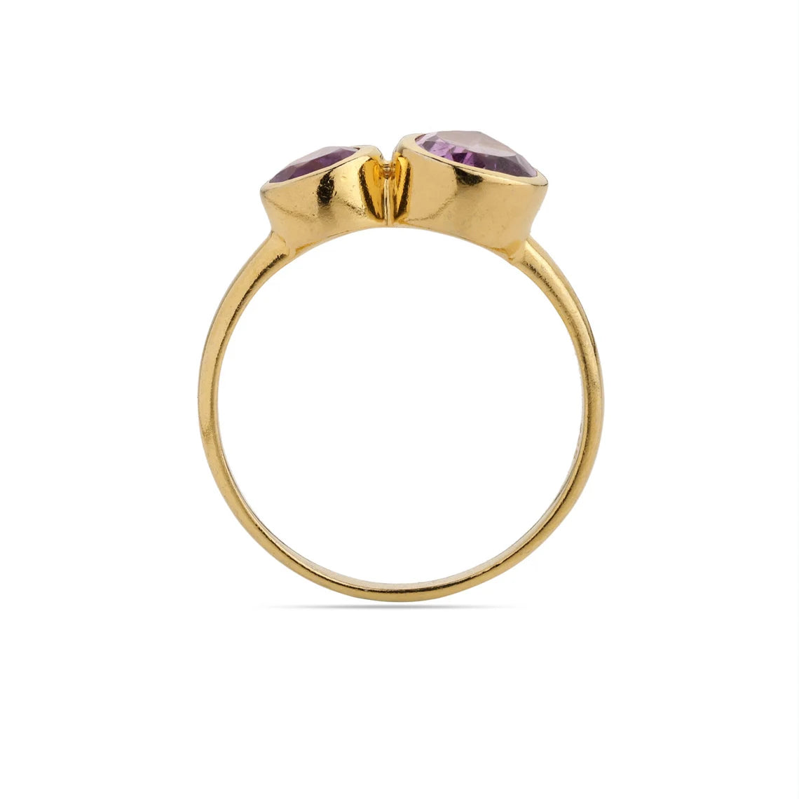 Natural Amethyst Ring, Pear amethyst Ring, Amethyst Gold Ring Multi stone, Unique Ring Designer Ring - Women Stylish Ring