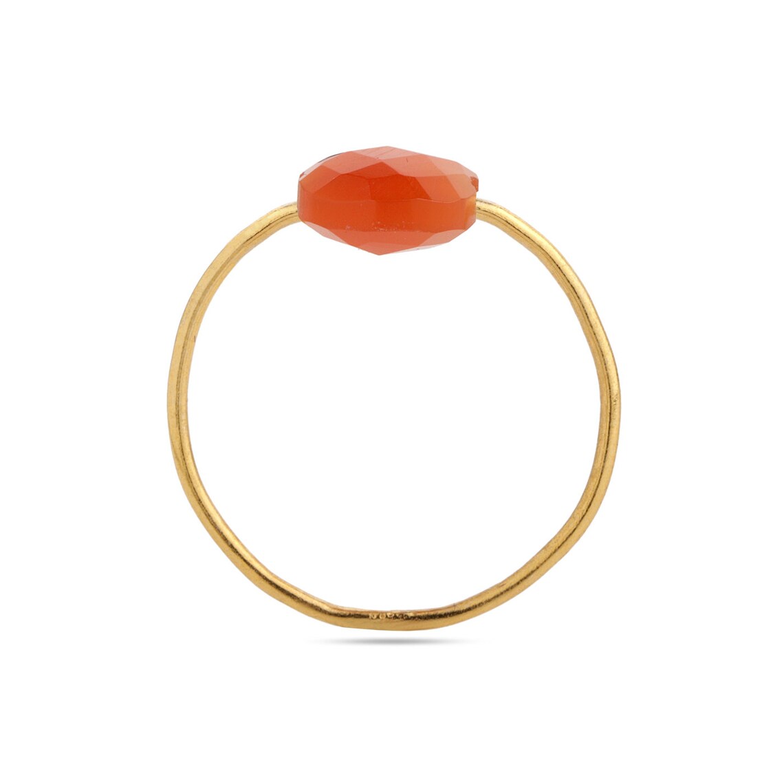 Natural Carnelian Ring, Sterling Silver Ring, Gold Ring, Cushion Shape Ring, Handmade Ring, Stacking Ring, August Birthstone Ring
