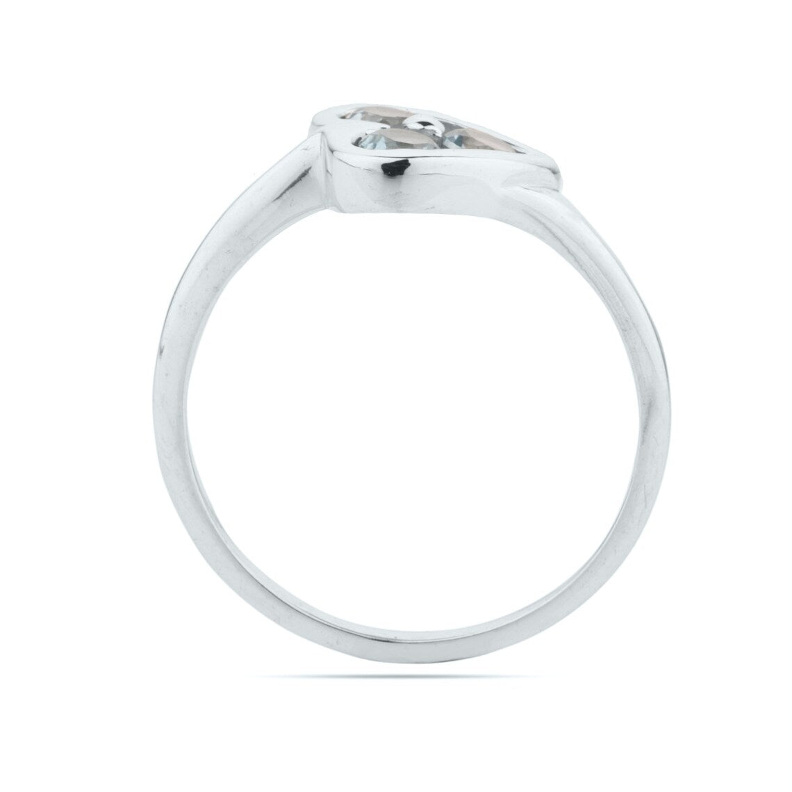 Natural Blue Topaz Silver Ring Minimalist Ring