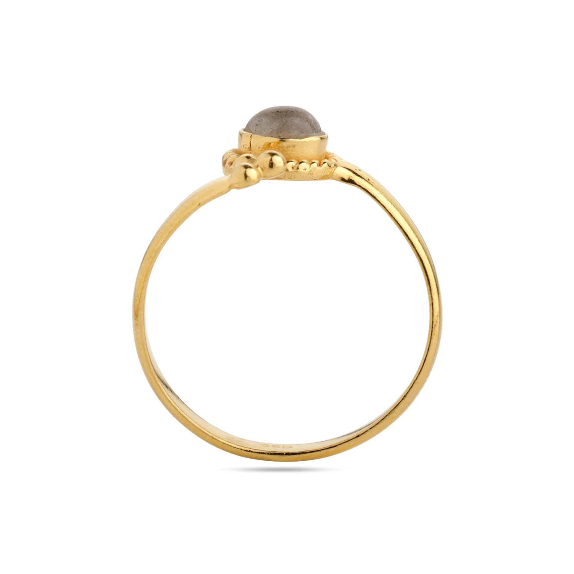 Adjustable 925 Sterling Silver Labradorite Round Ring