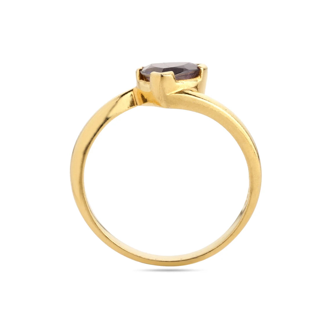 Natural iolite Gemstone Ring , Iolite trillion ring , September birthstone ring 925 Sterling silver ring