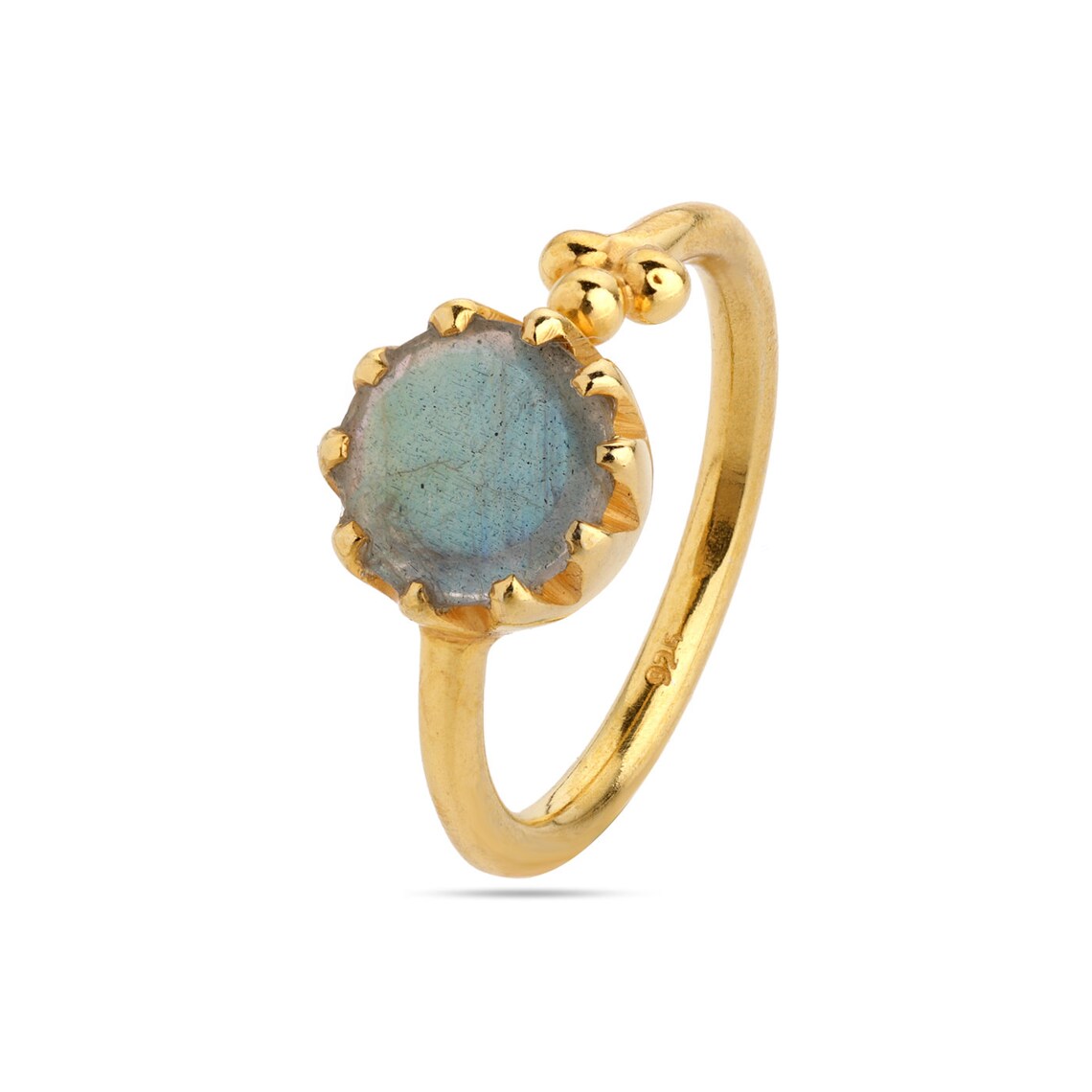Labradorite Ring *Adjustable Gold Plated * Statement*Gemstone * Wedding Bridesmaid *Boho *Bohemian *Handmade