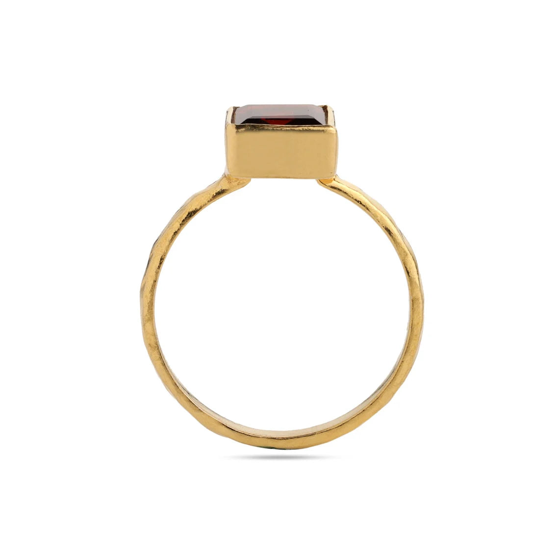 Natural Garnet Minimalist Ring,Garnet Gemstone Ring,Sterling Silver Garnet Gold Ring, Square Shape Garnet Ring,Delicate Garnet Ring