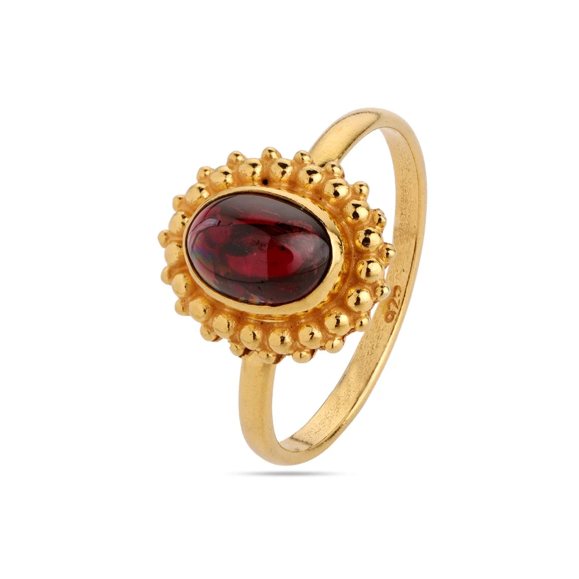 Gold Garnet Ring, Oval Garnet Ring, Dainty Garnet Ring, Garnet Solitaire, January Birthstone
