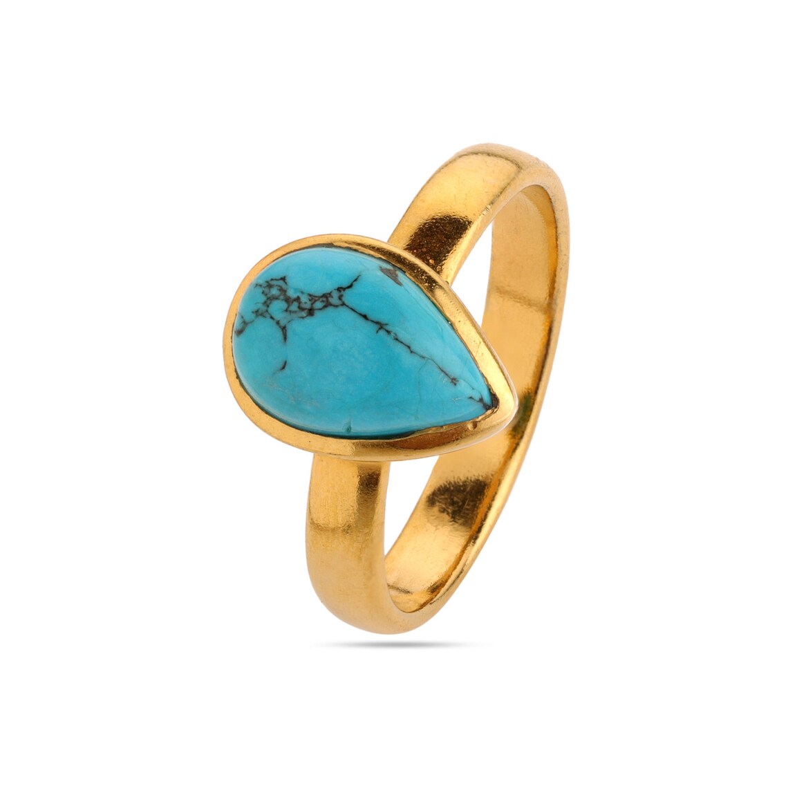 Turquoise Pear 925 sterling silver ring, Turquoise Gemstone Ring