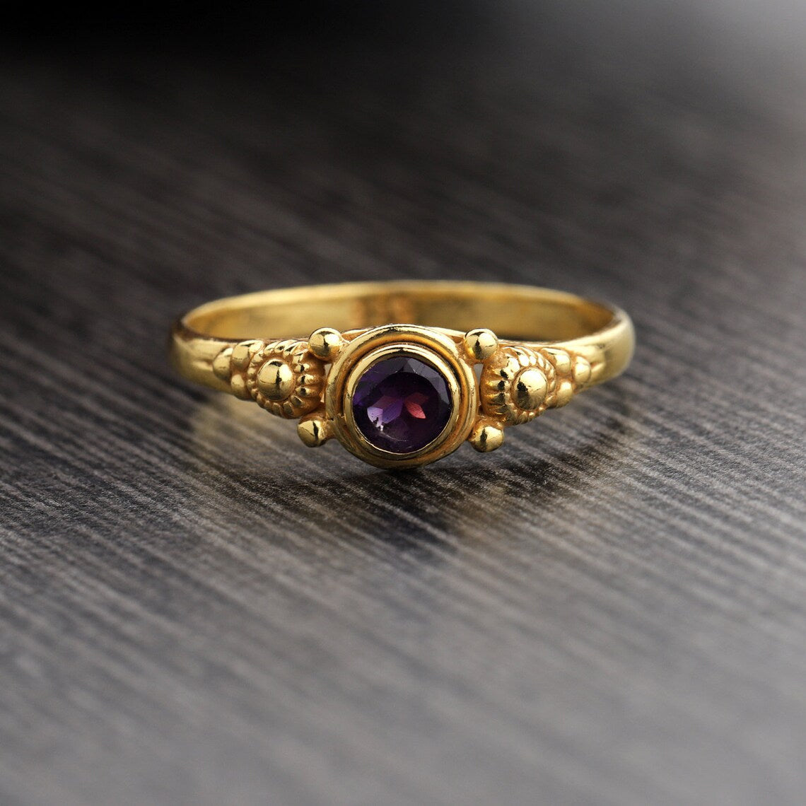 Amethyst 925 Sterling Silver Ring, Simple Minimalist Jewelry