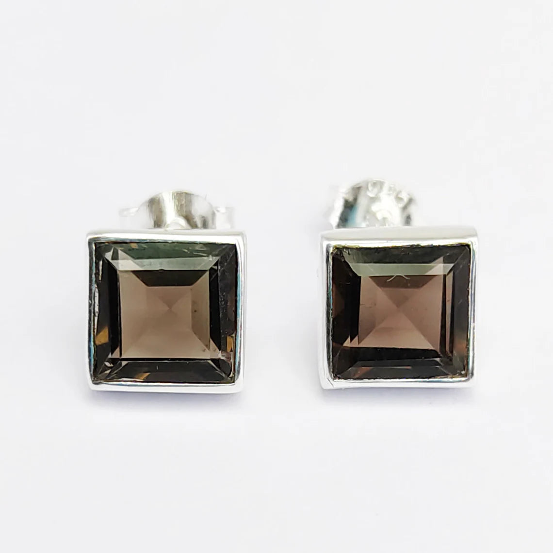 Smoky Topaz Stud Earrings