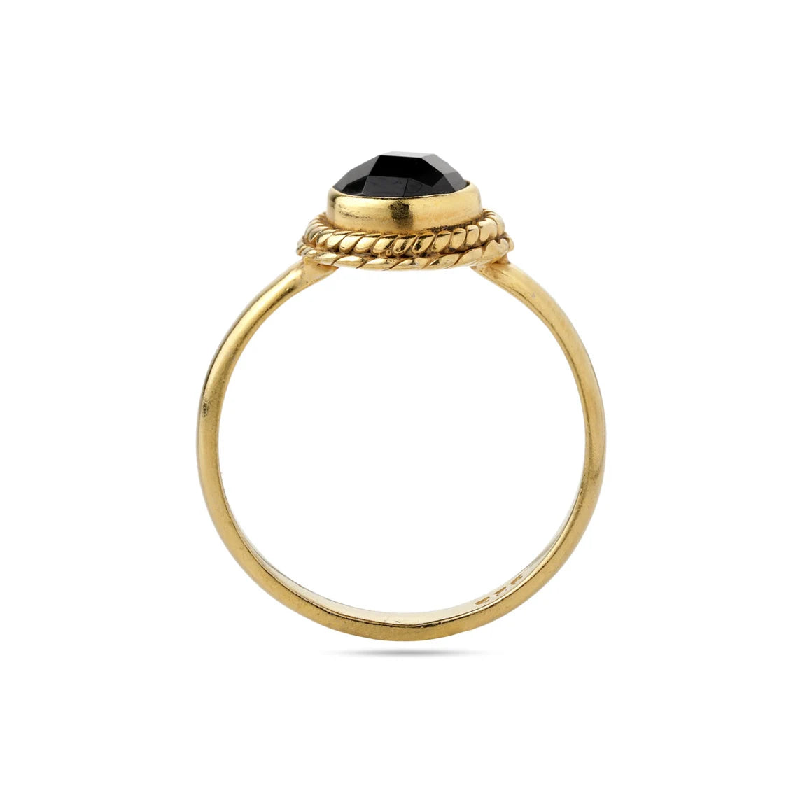 Onyx Ring Dainty Black Onyx Ring Gold Round Cut Ring Onyx Wedding Ring Solitaire Stacking Ring Black Onyx Jewelry