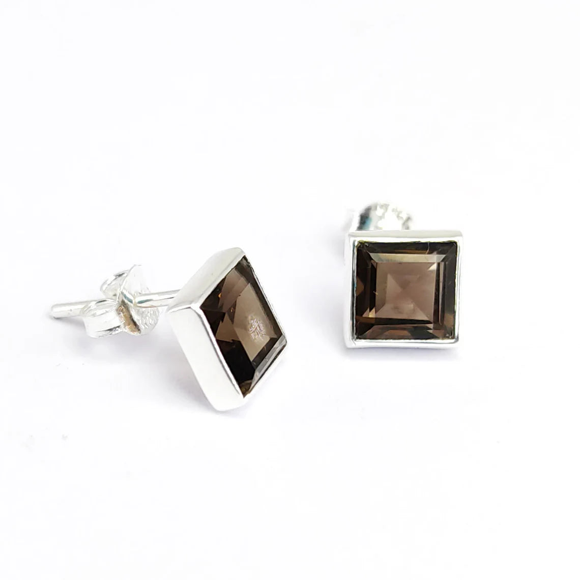 Smoky Topaz Stud Earrings