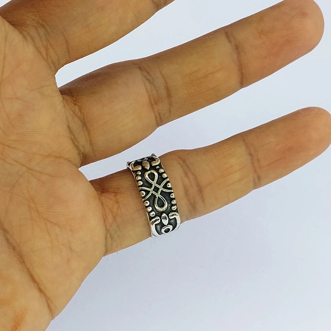 Thumb Ring 925-Antique Silver Ring,Sterling Silver Ring,Handcrafted Boho Ring,Black Silver Ring,Wedding Ring Gift For Her Gift Item Ring