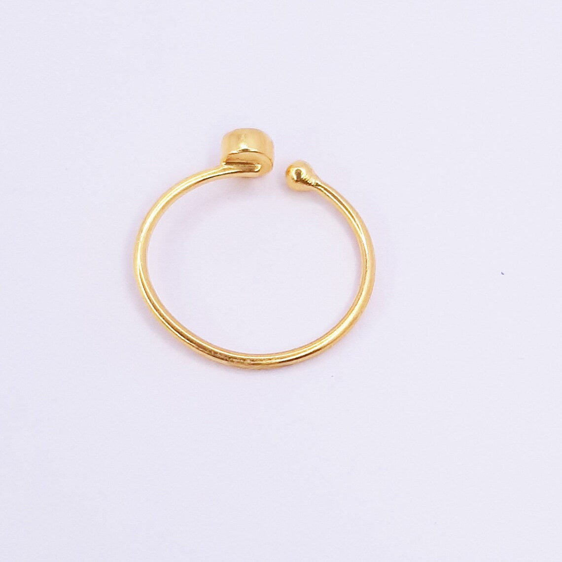 Round Turquoise Minimalist Gold Ring Open Ring Adjustable