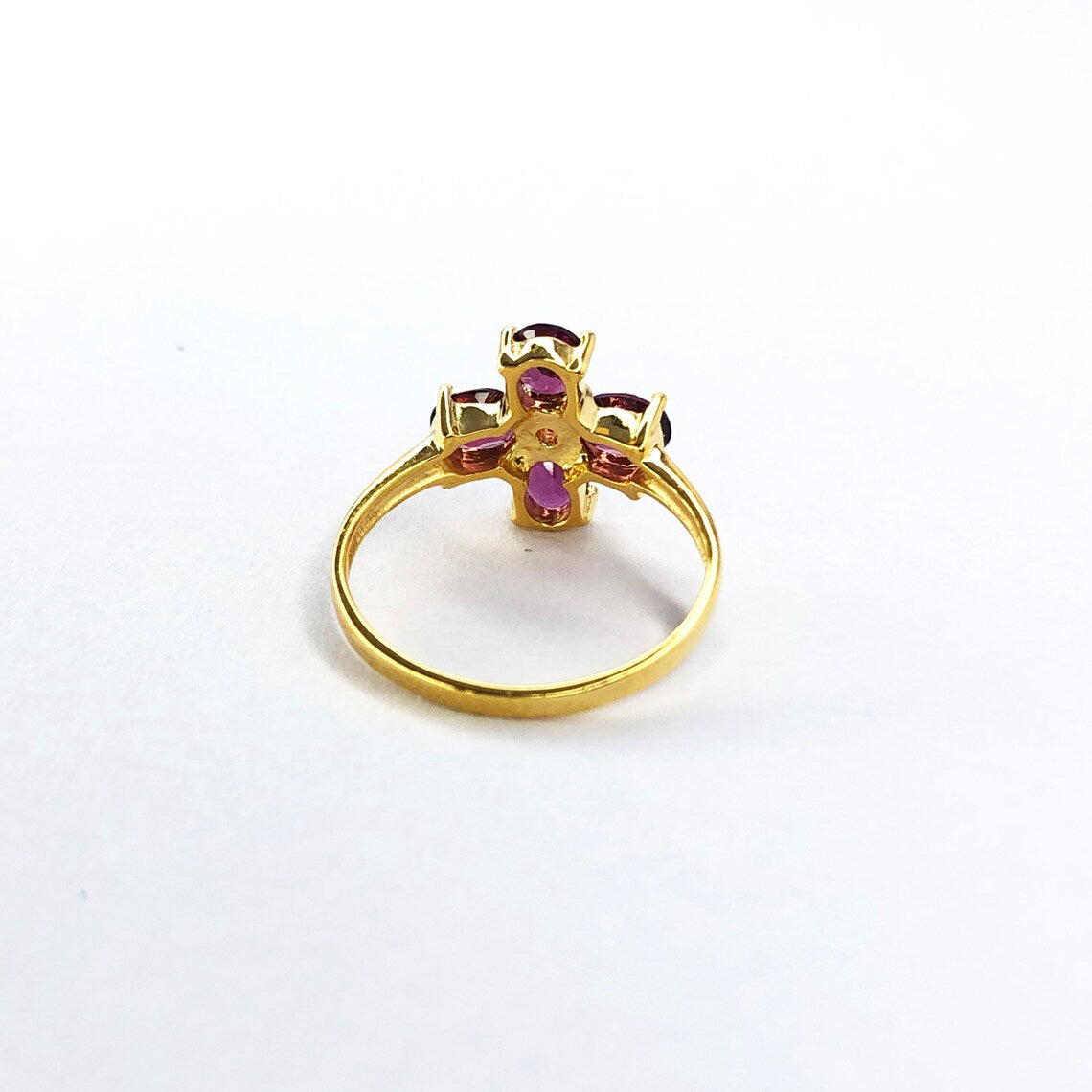 Garnet Gold vermeil prong Ring,Garnet Gemstone Engagement Ring,Multi garnet rhodolite silver ring