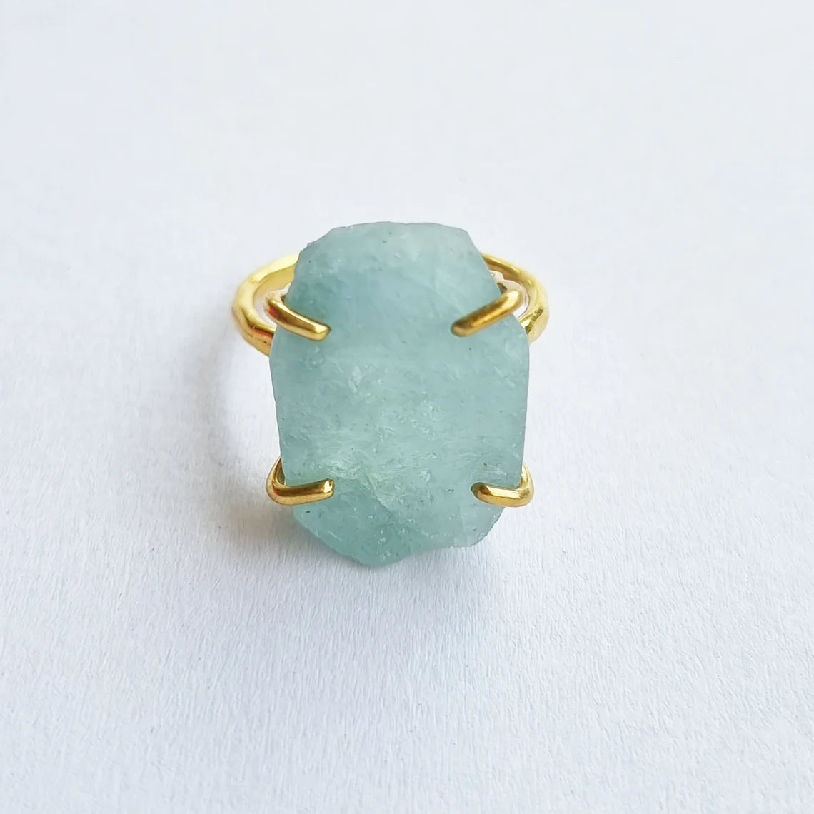 Raw Aquamarine Ring, Sterling Silver Jewelry, Natural Aquamarine , Antique Ring, Rough Stone Ring, Statement Ring, Gift For Mom