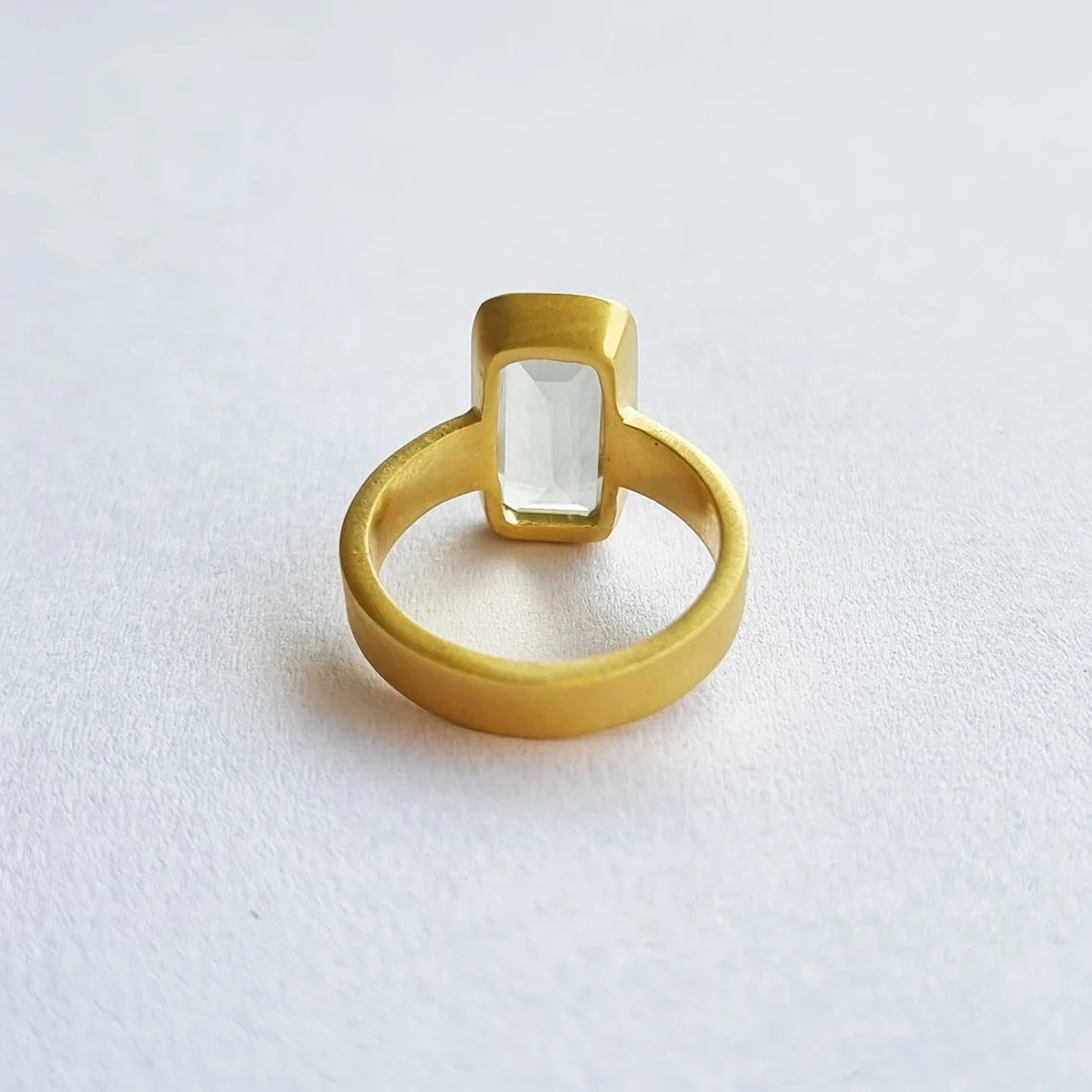 Green Amethyst Gold Statement Ring, 925 Silver ring, Emerald Cut Ring, Gemstone ring ,Dainty ring, Women's ring, Gift for her