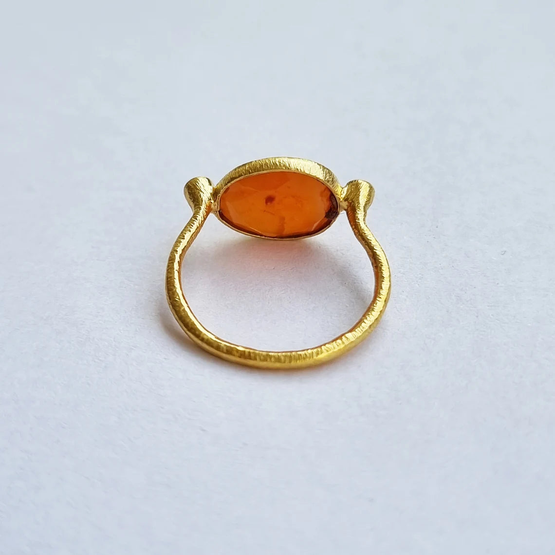 Rosé Cut Carnelian 18k Gold Ring,Green Onyx Rose Cut Ring, Carnelian CZ Ring, Ring, Pretty Ring, August Birthstone Ring