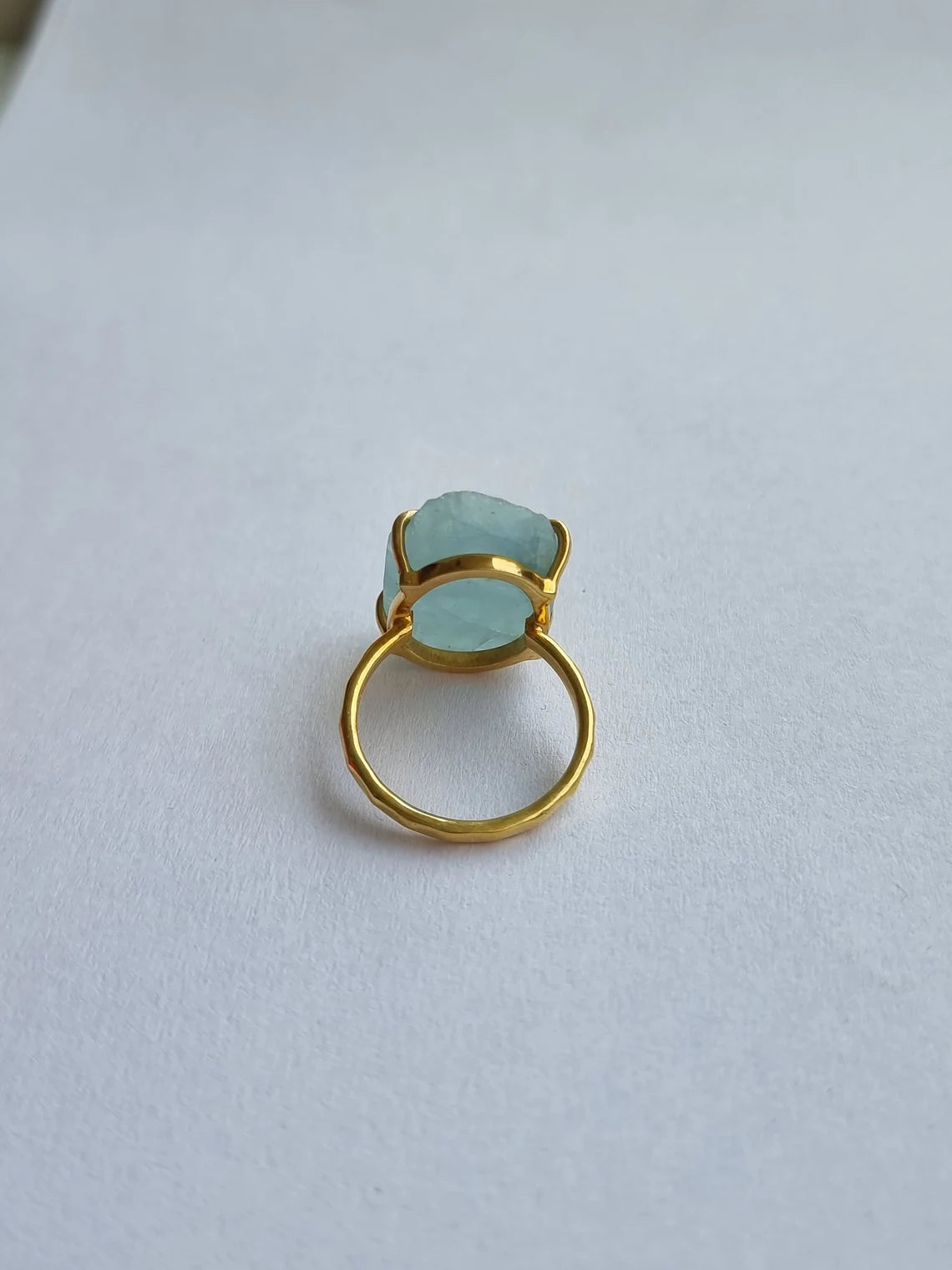 Raw Aquamarine Ring, Sterling Silver Jewelry, Natural Aquamarine , Antique Ring, Rough Stone Ring, Statement Ring, Gift For Mom