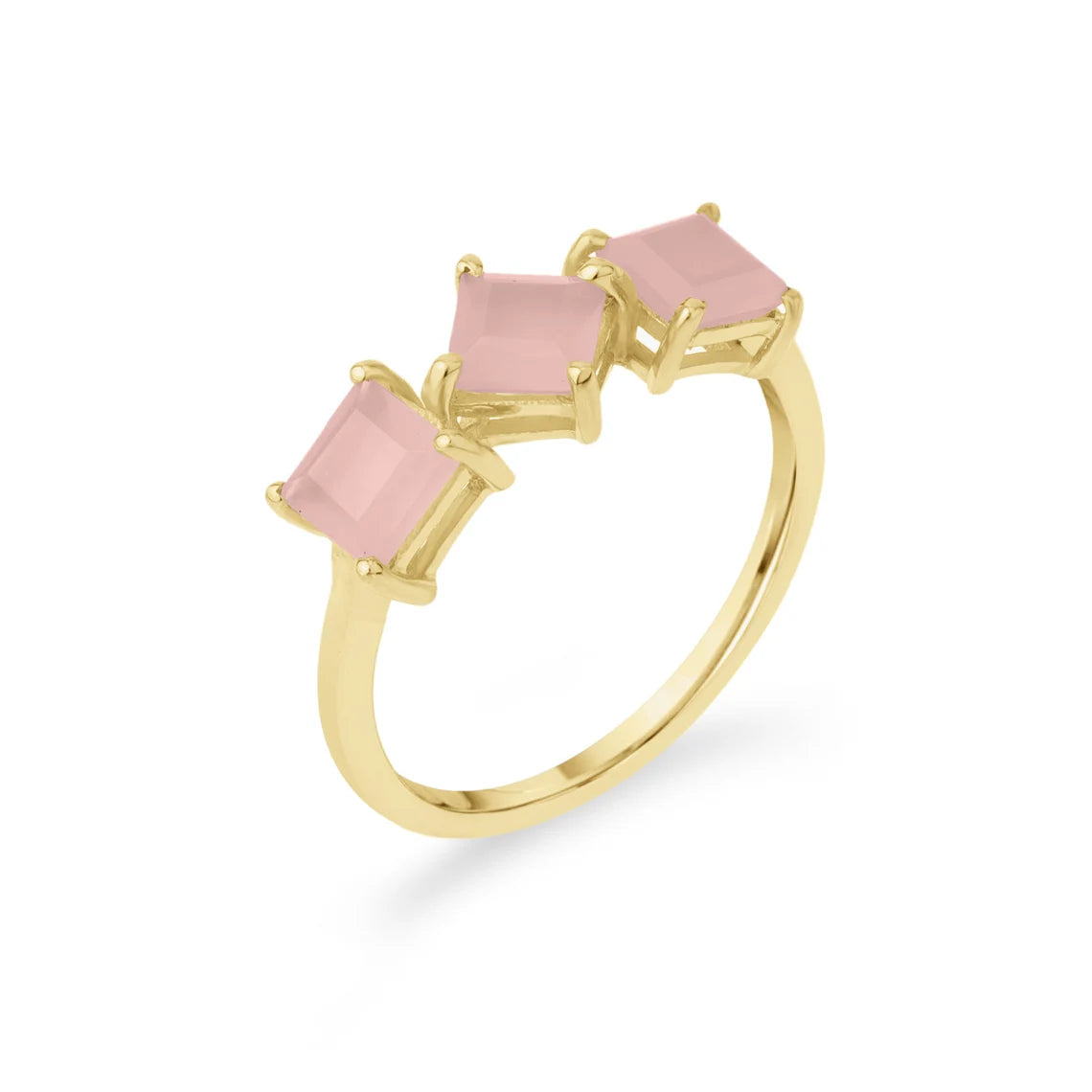 Aqua Chalcedony Ring, Rose Quartz Ring, 925 Sterling Silver Ring, Amethyst Square Ring, Handmade Ring, Stackable Ring,