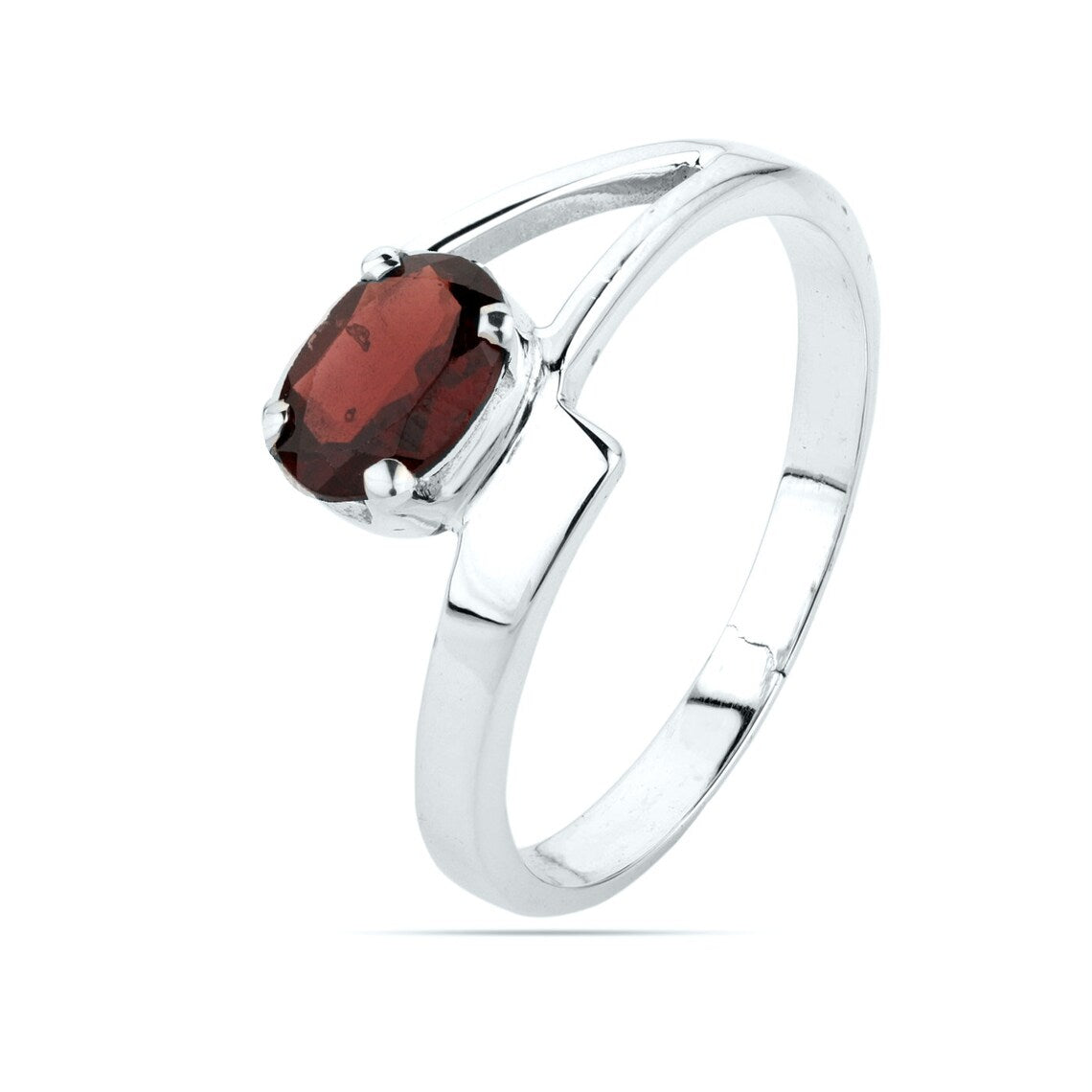 Natural Red Garnet Ring - Oval Garnet Ring-Handmade Silver Ring-Gift For Her-Promise Ring -Birthstone Ring
