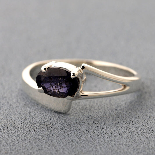Sterling Silver iolite Ring iolite Oval Faceted Ring iolite Oval ring iolite gemstone ring