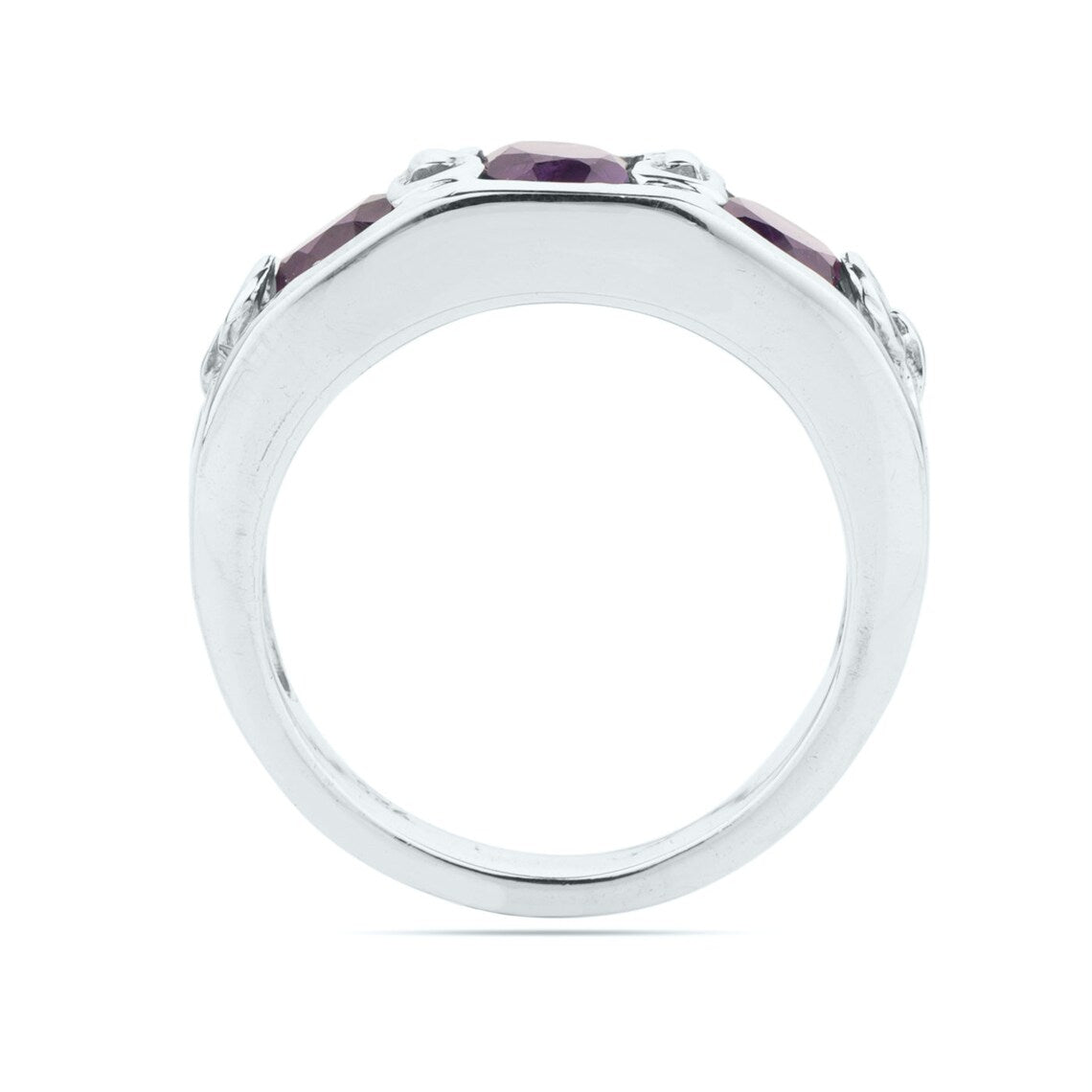 Purple Amethyst Ring, Amethyst Eternity Ring, Sterling Silver Ring, Eternity Band Ring,
