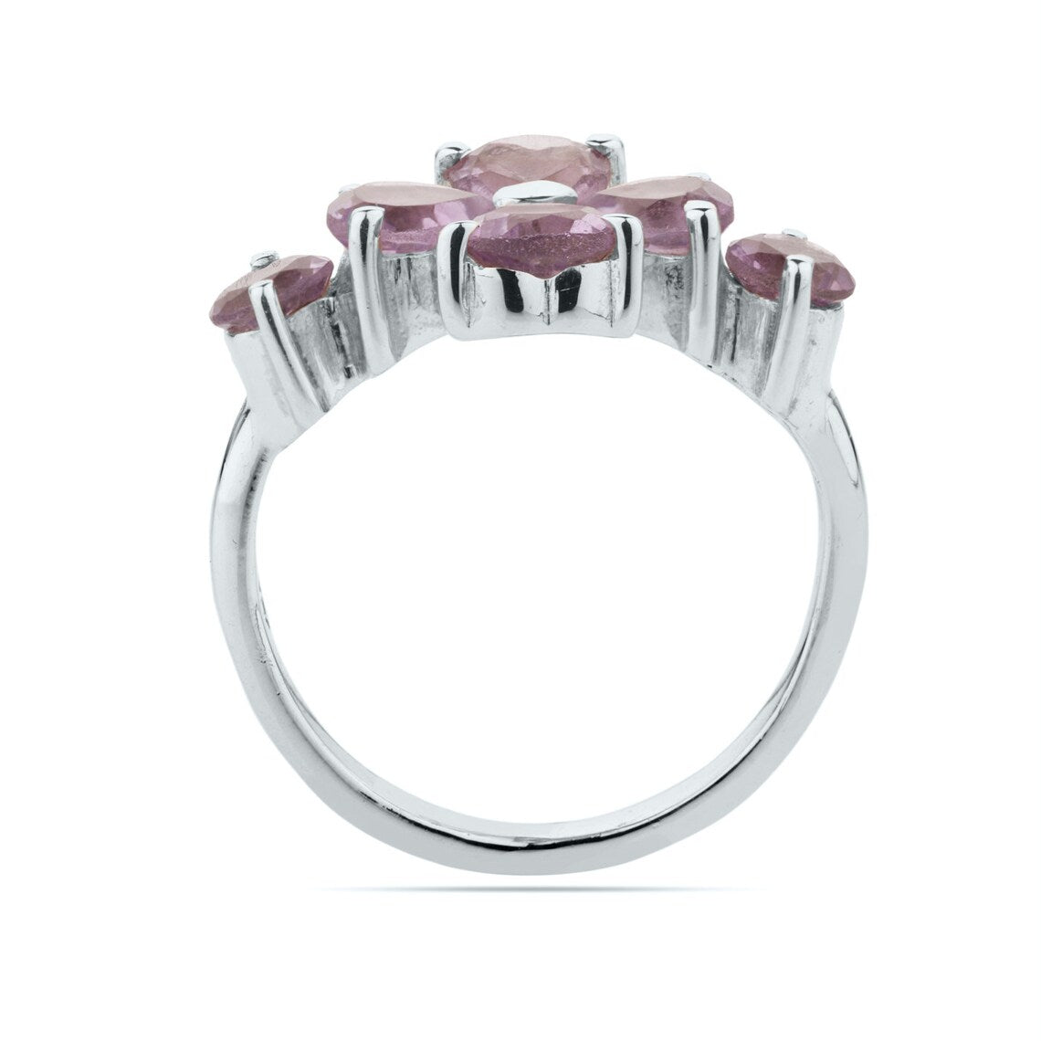 Amethyst Prong set Ring - Amethyst Gemstone Ring - 925 Sterling Silver Amethyst Ring - Multi Amethyst Silver Ring