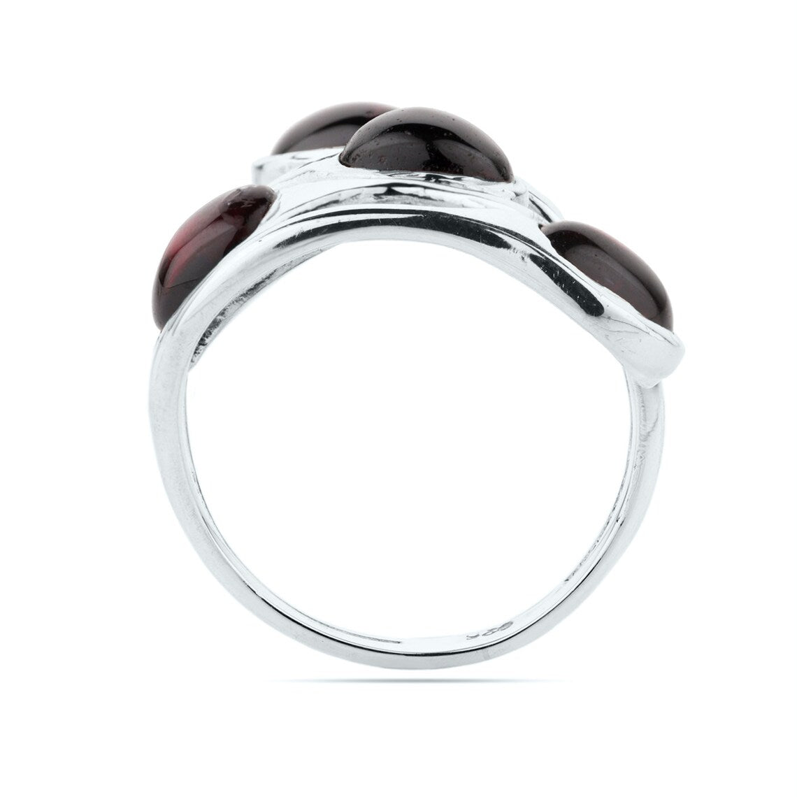 Natural Red Garnet Oval Cabochon Gemstones 925 Sterling Silver Stackable Designer Eternity Ring Size -6 to 10 U.S. Garnet Silver Ring