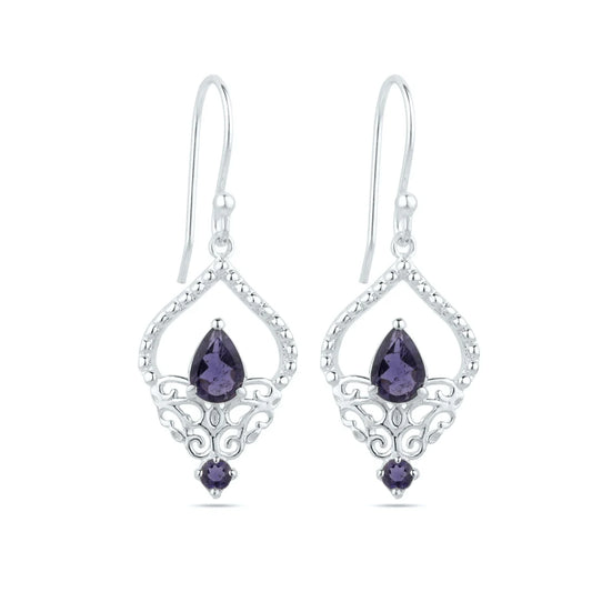 Iolite Earrings, Iolite jewelry, Women Jewelry Solid Sterling Silver Iolite Earrings