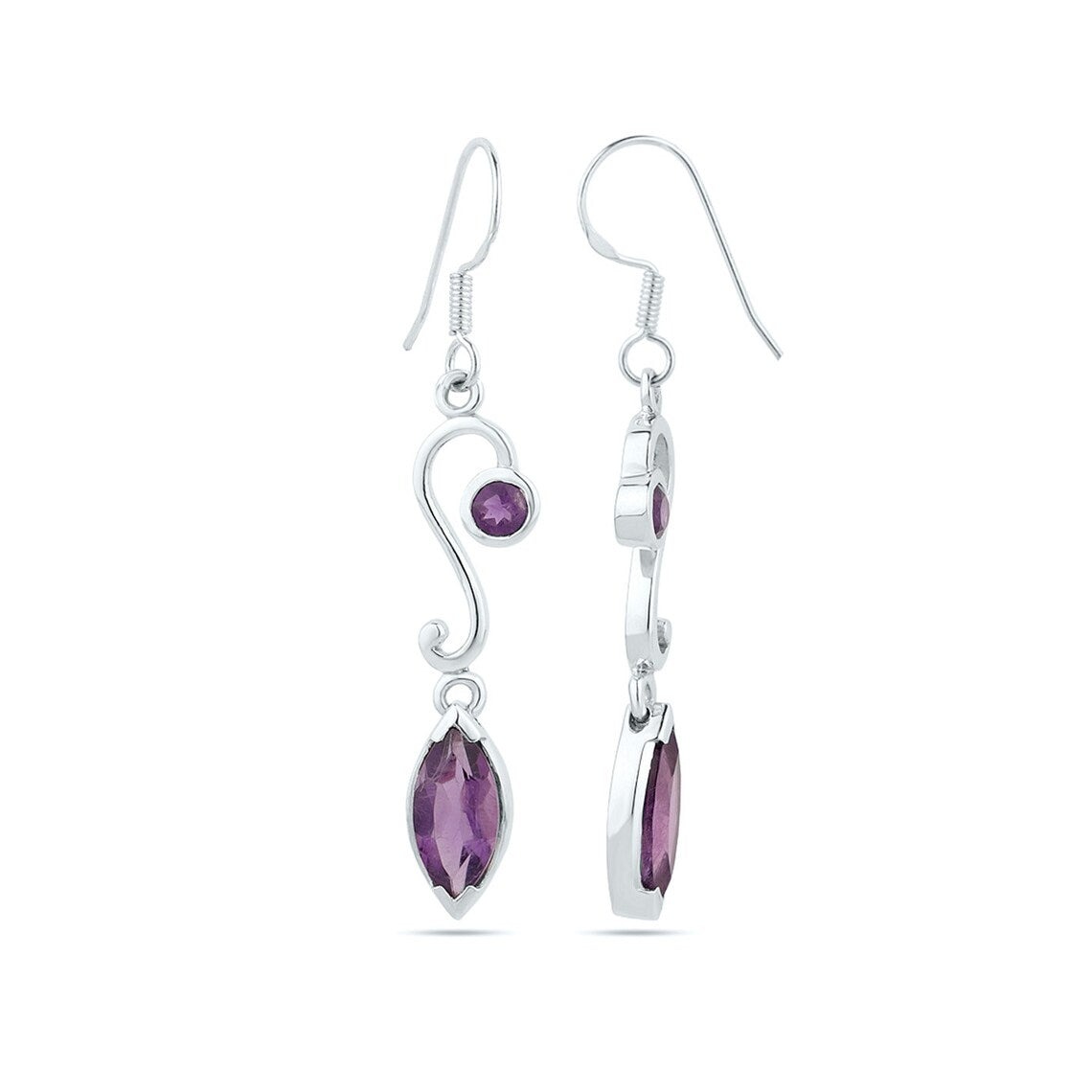 Sterling Silver Amethyst Gemstone Earrings