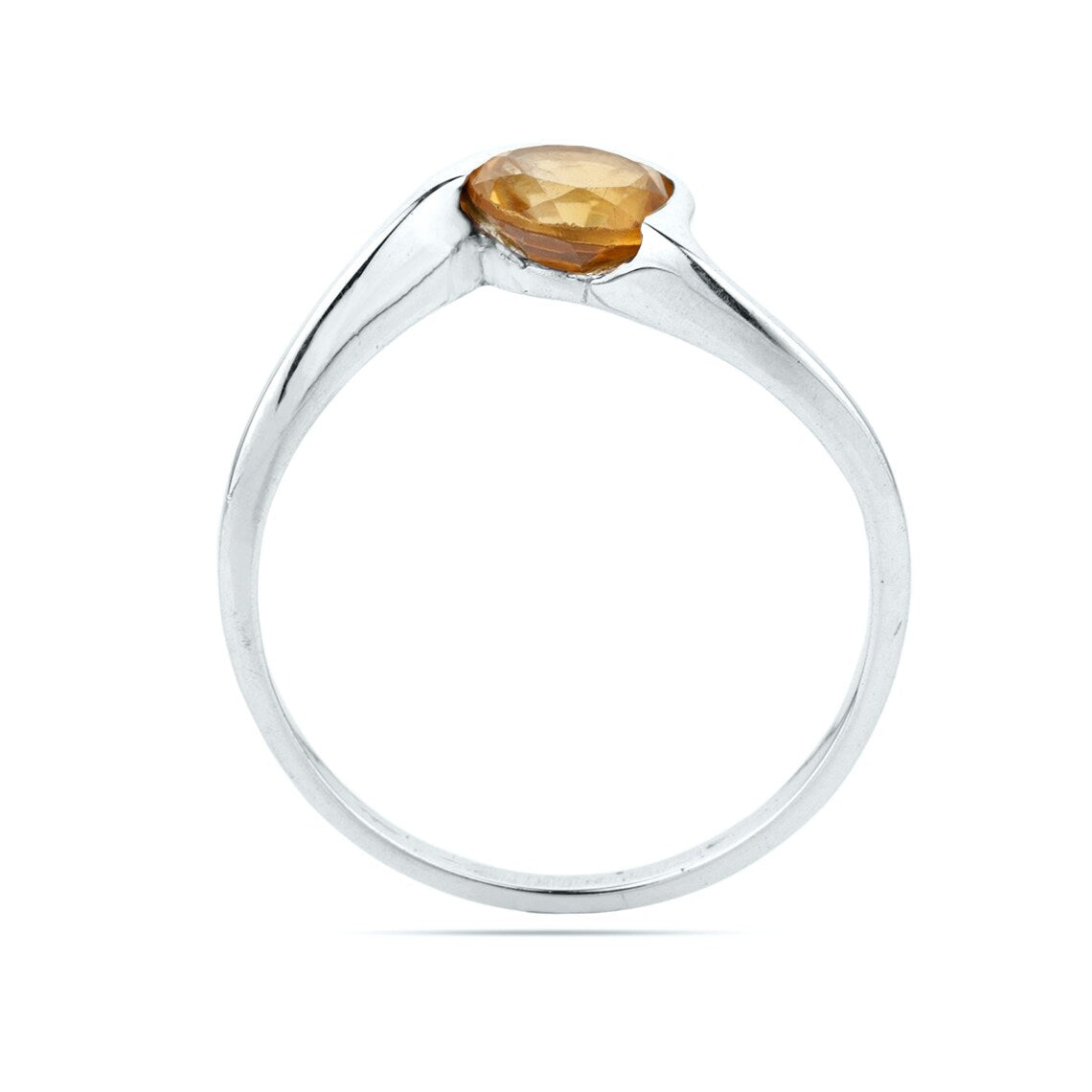 Round Citrine Ring, Natural Citrine Ring, Citrine Delicate Ring, Promise Ring, November Birthstone Ring
