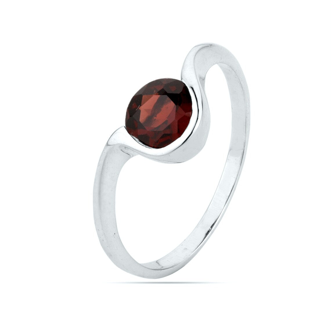 Garnet Gemstone ring -Natural Garnet Ring - Sterling Silver Garnet Ring