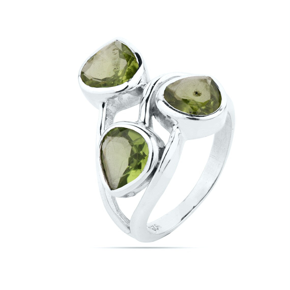 Natural Peridot Gemstone Ring, 925 Silver Ring, Green Color Ring, Handmade Ring Jewelry, Peridot Jewelry, Faceted Cut Peridot Ring