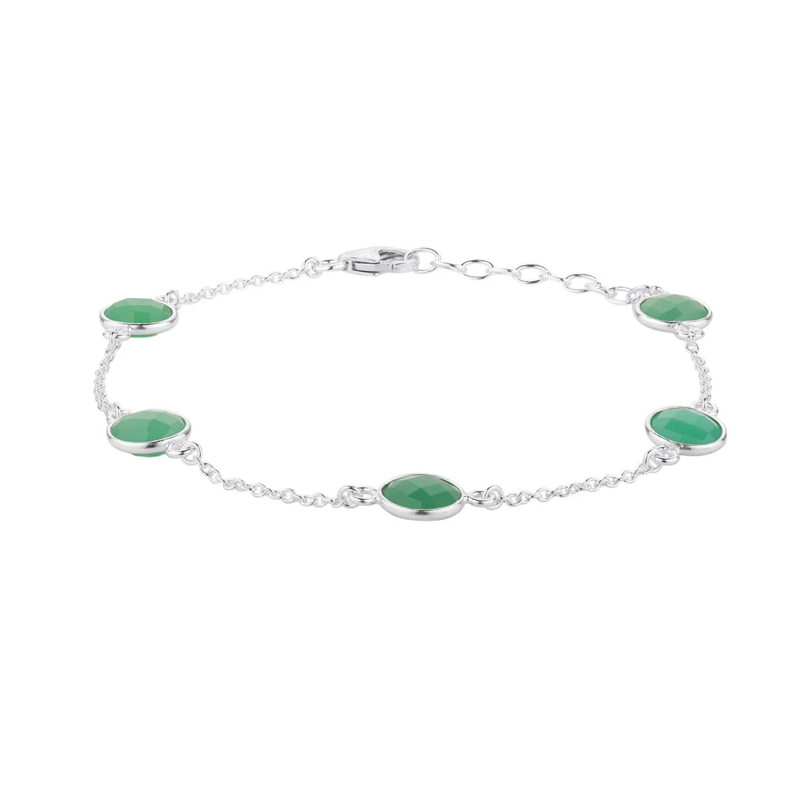 Chryso Onyx Bracelet, Silver Green Bracelet, Everyday Minimalist Bracelet, Gemstone Bracelet, Bezel Bracelet, Solid Silver Bracelet