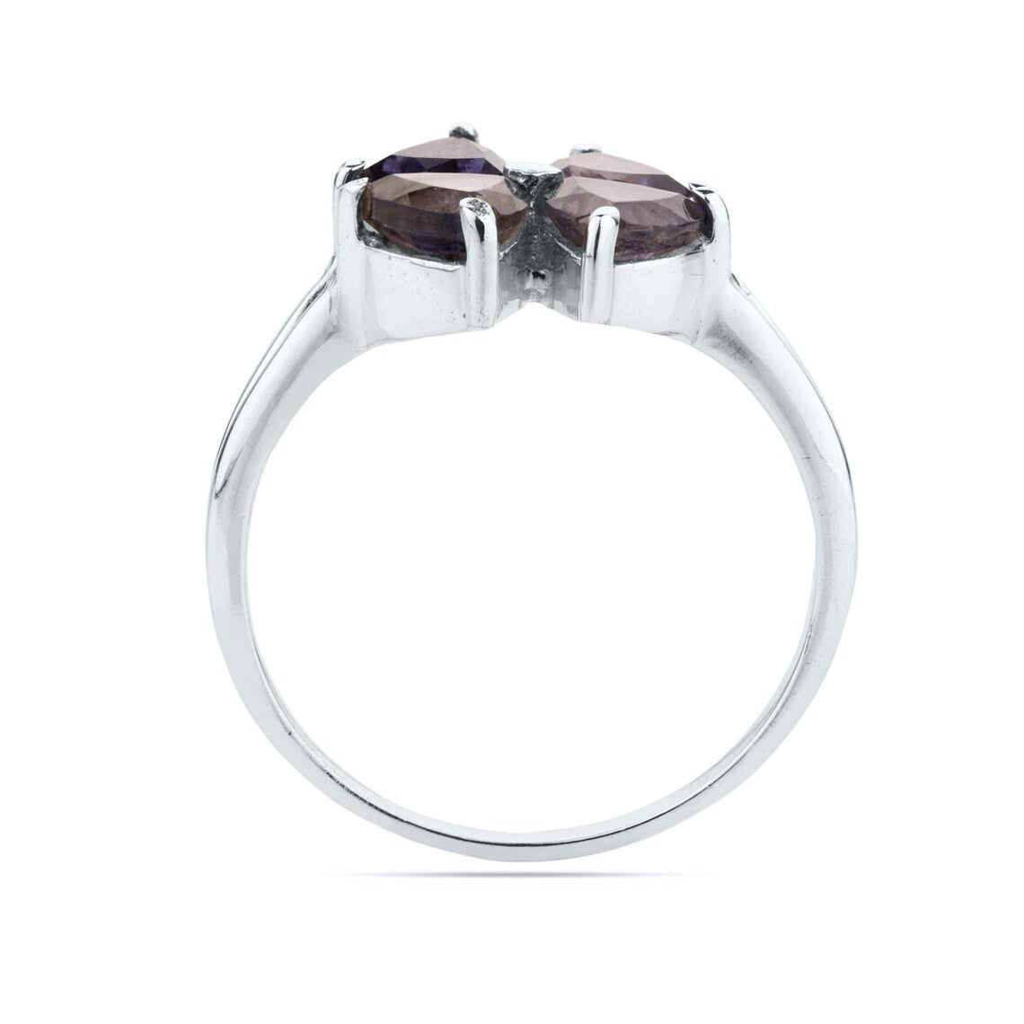 iolite 925 sterling silver ring, gemstone ring, trillion iolite ring, faceted iolite ring, birthstone silver ring