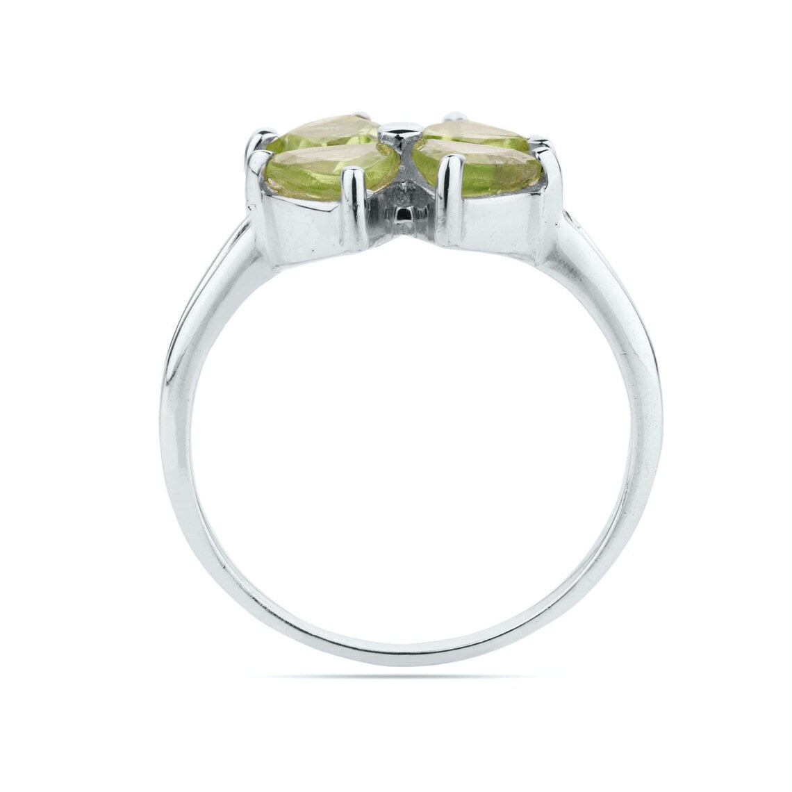 Peridot Ring Natural Green Peridot Flower Design Ring Peridot Gemstone Ring Sterling Solid Silver Peridot Ring Birthstone Ring Handmade