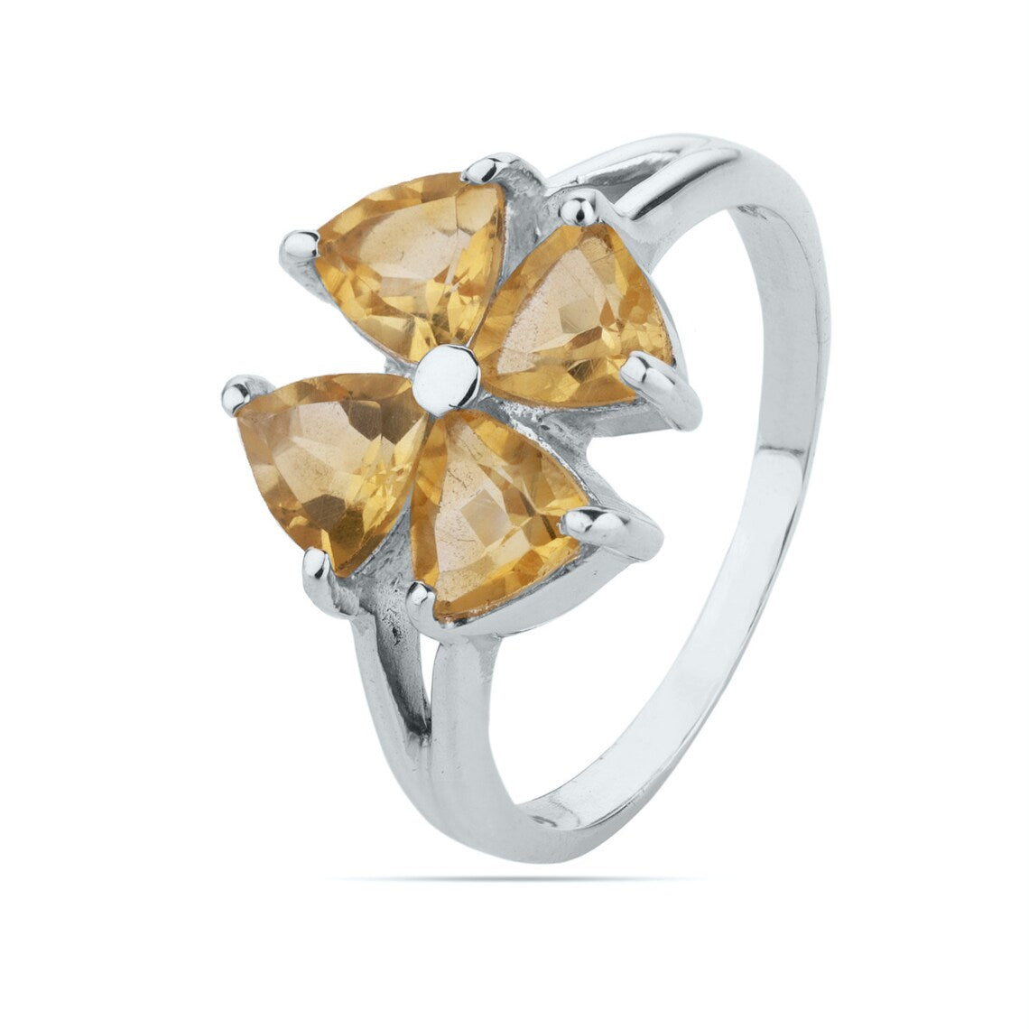 Natural Citrine 925 Sterling Silver Ring