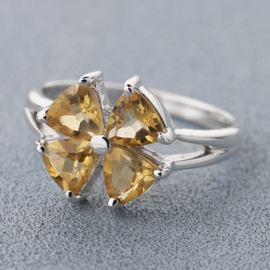 Natural Citrine 925 Sterling Silver Ring