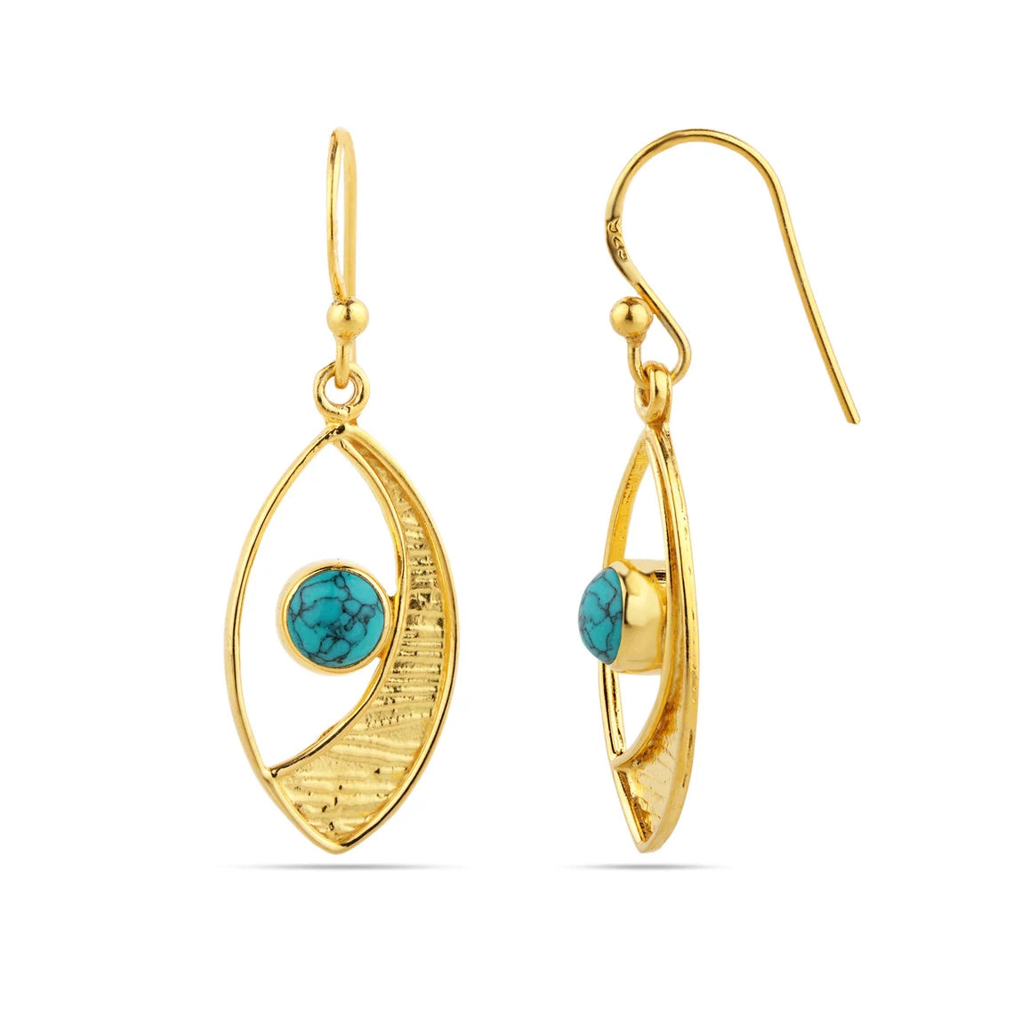 Turquoise Gold Earrings - Turquoise Dangle Earrings - Turquoise Gemstone Earrings - Turquoise Sterling Silver Earrings