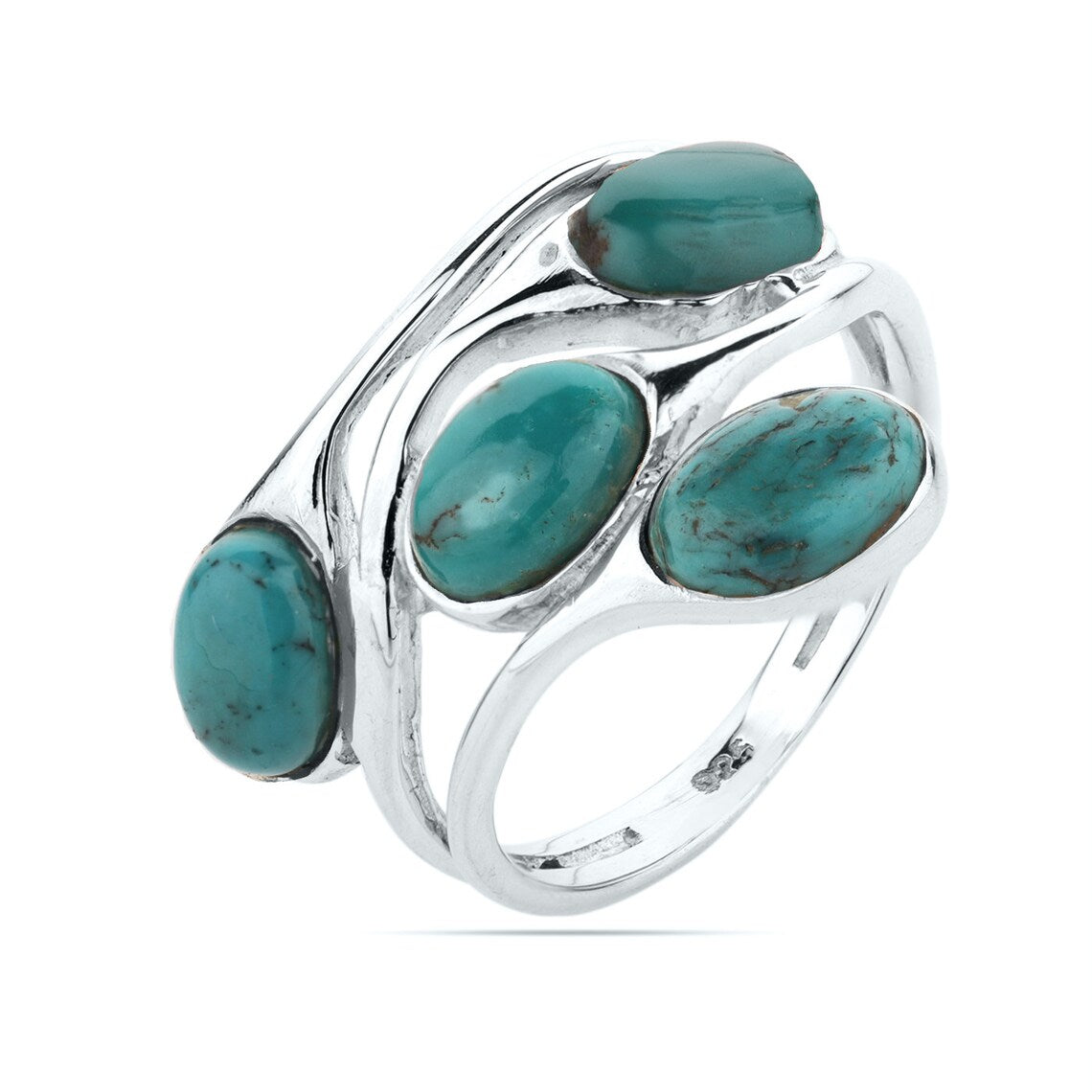 Turquoise Silver Ring, Multi Turquoise ring, sterling silver handmade ring, ring size 6-10 us