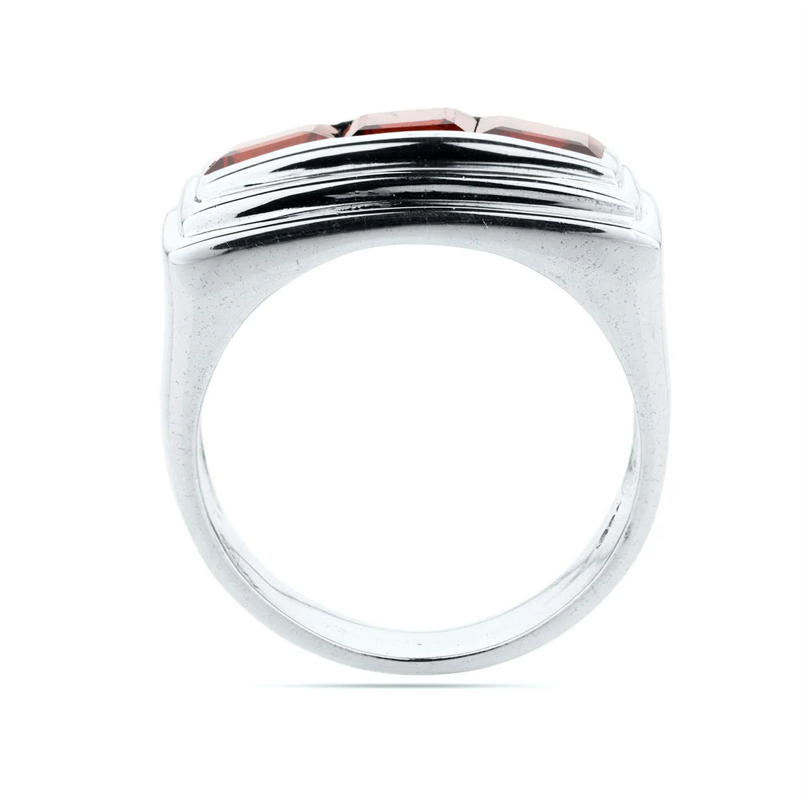 Garnet Ring - Garnet Gemstone Ring - Garnet Silver Ring - Multi Garnet Ring - Channel Bar Ring - Garnet Ring Channel Ring size 6 7 8 9 10