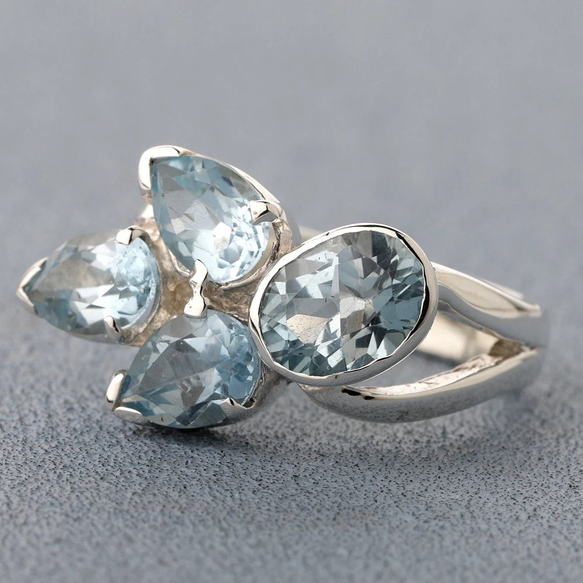 Blue Topaz ring,solid 925 sterling silver ring,Promise Ring,Gift For Girl Friend,