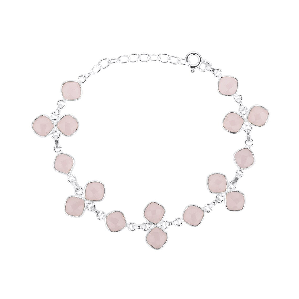 Pink Chalcedony bracelet, October Birthstone bracelet, mothers jewelry, personalized bridesmaid bracelet wife gifts