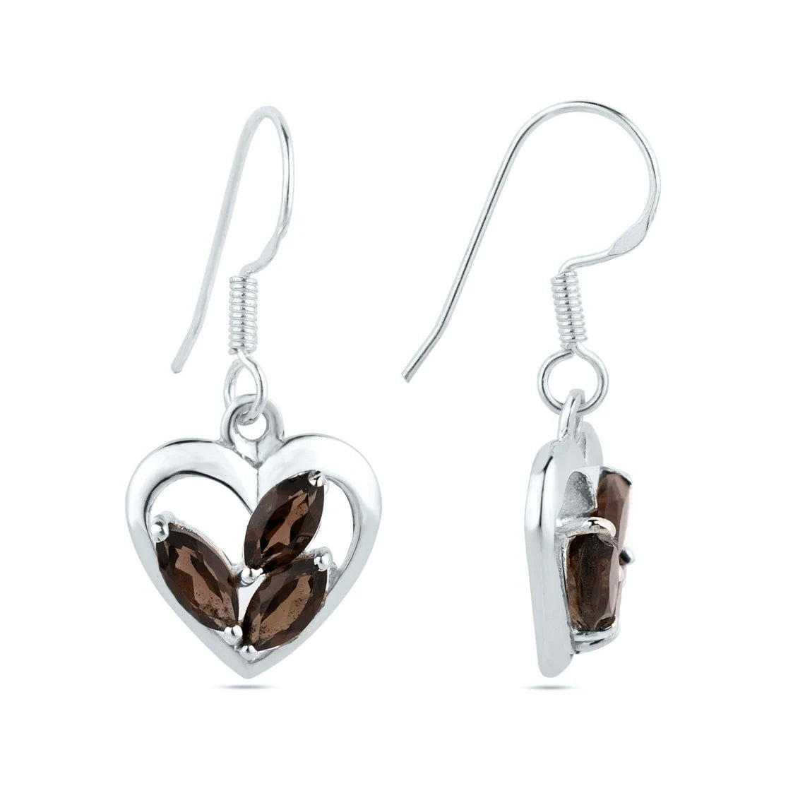 Smoky Quartz Earrings, Smokey Topaz Earrings, Smoky Quartz Gemstone Dangle Earrings - 925 sterling silver earrings