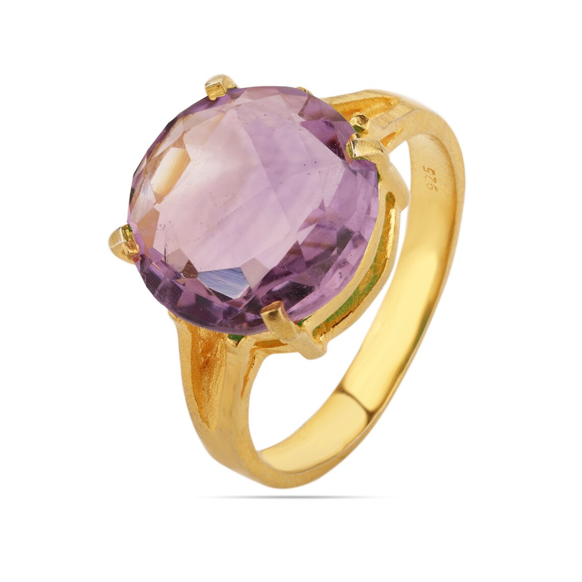 Natural Purple Amethyst Ring • Purple Amethyst Gold Ring • Amethyst Prong Ring • Gemstone Ring • February Birthstone Stacking Ring