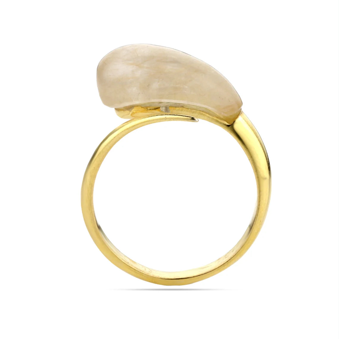 Golden Rutile Ring, Handmade Silver Jewelry, Natural Gemstone, Rutilated Quartz Ring, Dainty Ring, Dolphin Shape Ring Gemstone Ring