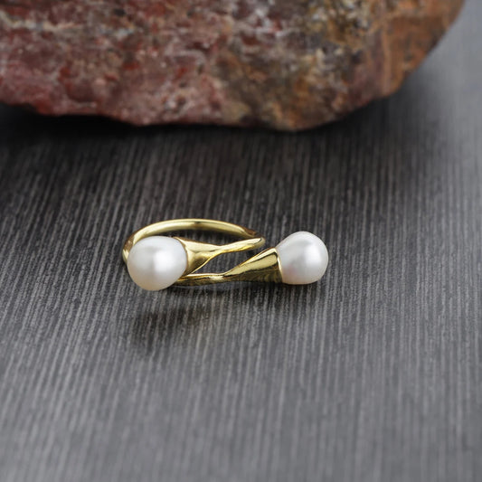 Mother of Pearl Ring - Fresh Water Pearl Gold Ring Pearl Gemstone Ring- For Her - Pearl Ring - Fresh Water Pearl Gold Ring Bridesmaids Gifts