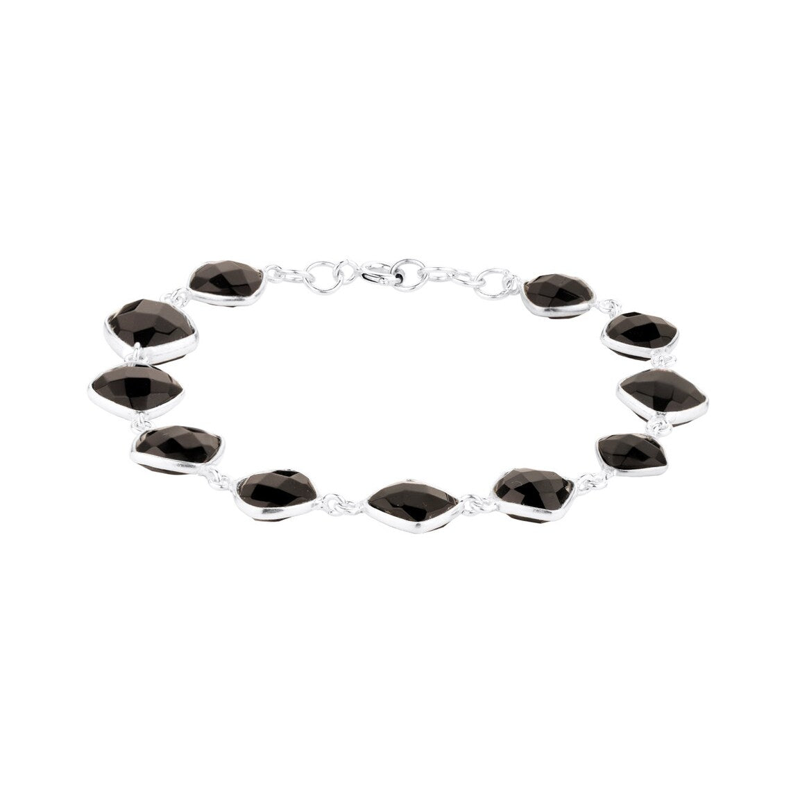 Black Onyx - Sterling Silver - Wrap Bracelet, Black Onyx, Natural Crystal Bracelet